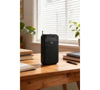 Living And Home Portable Am Fm Pointer Radio With Speaker & Headphone Jack In Black Black One Size
