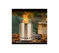 Living and Home Portable Smokeless Tabletop Fire Pit Stainless Steel Outdoor Wood Burning Firepit Or Pellet Fueled Bonfire in Silver Living and Home Silver