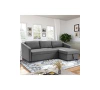 Living and Home Pull Out Corner Sofa Bed 3 Seater Sofa with Storage in Grey Living and Home Grey