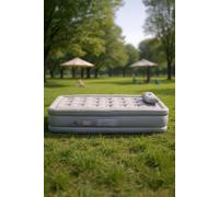 Living and Home Raised Inflatable Bed Mattress Airbed w/ Built-in Pump & Air Pillow, Outdoor Air Mattress w/ Soft, Breathable & Waterproof PVC Living and Home Grey
