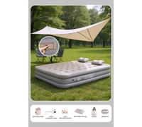 Living And Home Raised Inflatable Bed Mattress Airbed With Built-In Pump,80"x62",grey Grey One Size