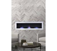 Living And Home Recessed And Wall Mount Ethanol Fireplace, Adjustable Flame In White White One Size
