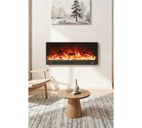Living And Home Recessed Electric Fireplace With Remote Control In Black Black One Size
