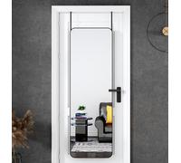 Living And Home Rectangle Full Length Mirror Wall Mounted Or Over The Door Floor Mirror Framed Mirror,black, 37 X 147 Cm