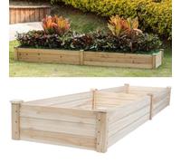 Living And Home Rectangular Wood Raised Garden Bed Flower Vegetable Plant Seeds Bed