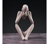 Living And Home Resin Beige Abstract Figure Ornaments Home Decor Women Thinker Thinking Statue For Shelf House Decor 9 Inch