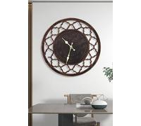 Living And Home Retro Cut-Out Table Desk Clock Resin In Copper