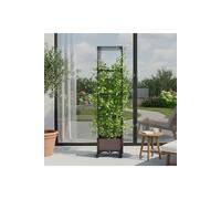 Living And Home Rolling Planter Box With Trellis In Brown Brown