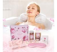 Living And Home Rose-Scented Self-Care Spa Gift Set In Pink Pink One Size