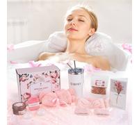 Living And Home Rose-Scented Spa Bath Gift Set In Pink Pink One Size