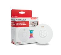 Living And Home Safe-Tech Interlinked Heat Alarm With Led Indicator And Silence Button, 10-Year Tamper-Proof Battery