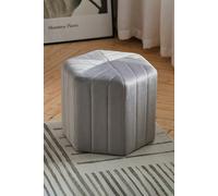 Living and Home Sarina Velvet Ottoman Footstool - Grey