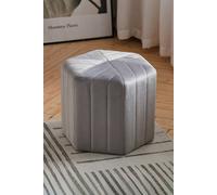 Living And Home Sarina Velvet Ottoman Footstool In Grey Grey