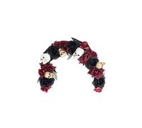 Living And Home Scary Prelit Skull Halloween Arch Wreath Home Decoration In Black Black One Size