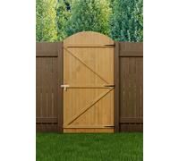 Living And Home Semi Braced Arch Top Strong Wooden Garden Gate 105Cm W X 210Cm H In Natural Natural