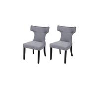 Living And Home Set Of 2 Upholstered Dining Chairs In Grey Grey One Size