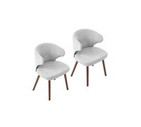 Living And Home Set Of 2 Upholstered Dining Chairs In Grey Grey One Size