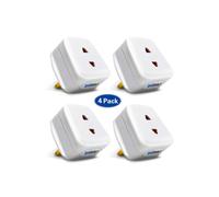 Living and Home Shaver Adapter, 1A, Pack of 4 in White Living and Home White