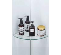Living And Home Single Layer Bathroom Glass Bathtub Shower Triangle Shelf Storage Rack, Modern Style Glass Bathroom Shelf Storage Rack Glass Corner Shelf In Silver Silver