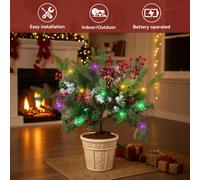 Living And Home Single-Piece Pre-Lit Artificial Mushroom Ground Christmas Tree, 57Cm W X 56.5Cm H