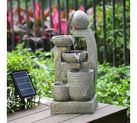 Living and Home Solar 5-Tier Cascade Water Fountain for Outdoors