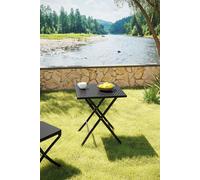 Living And Home Square Rattan Folding Outdoor Bistro Table Garden Dining Table In Black Black One Size