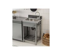 Living And Home Stainless Steel One Compartment Commercial Kitchen Sink Bottom Grids In Silver Silver One Size