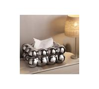 Living And Home Stylish Cloud-Shaped Ceramic Tissue Box Cover Decorative Napkin Holder Tissue Dispenser Storage Container In Silver Silver