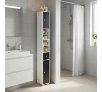 Living And Home Tall Bathroom Storage Cabinet Freestanding Bathroom Cabinet With L-Shaped Corner Brace