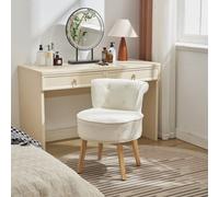 Living And Home Teddy Fleece Upholstered Vanity Stool W 510 X D 540 X H 690 mm