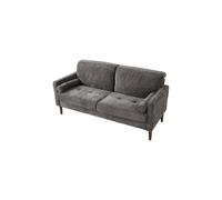 Living and Home Textured Chenille Upholstered Two-seater Sofa Armchair - Dark Grey