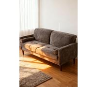 Living and Home Textured Chenille Upholstered Two-seater Sofa Armchair in Dark Grey Living and Home Dark Grey