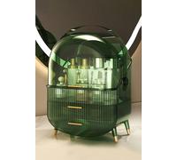 Living and Home Three Layer Cosmetic Makeup Storage Organiser Skincare Display Box Case With Portable Handle - Green - One Size