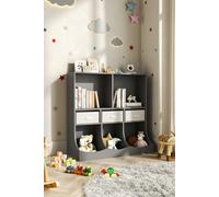 Living and Home Three Story Open Toy Clothing And Book Storage Cabinet - Grey