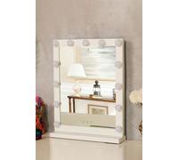 Living and Home Touch Control Design 3 Color Lighted Hollywood Vanity Makeup Mirror with USB Charging Port, 42cm* 54.5cm - White