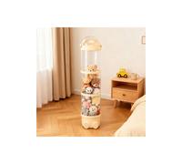 Living And Home Toy Storage Tube Organiser Clear Vertical Plastic With String Lights In Cream Cream