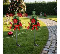 Living And Home Two 76Cm Tall Artificial Garden Christmas Tree Decorations With Lights