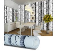 Living And Home Wallpaper For Bedroom 3D Effect Birch Tree Wallpaper Film Decor 10M