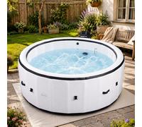 Living And Home White 200Cm Portable Inflatable Hot Tub With 150 Air Jets, 4-6 Person