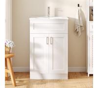 Living And Home White Bathroom Cabinet Modern Bathroom Vanity With Ceramic Basin
