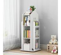 Living And Home White Freestanding Rotating House Shaped Kids' Bookshelf Bookcase