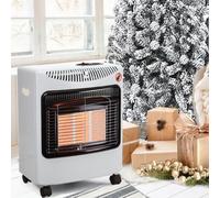 Living And Home White Portable Freestanding Ceramic Infrared Heating Gas Heater Indoor With Wheels 3 Heat Settings