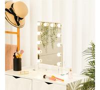 Living And Home White Rectangular Hollywood Rotatable Led Vanity Makeup Mirror Dimmable With Storage Box