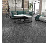 Living and Home White Square Stone Effect Floor Tiles - Dark Grey - 48 Pcs
