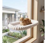 Living And Home White Suction-Cup Cat Window Bed Pet Perch Hammock For Indoor 60Cm (W) X 30Cm (D) X 20.5Cm (H)