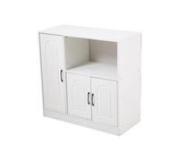 Living And Home White Wooden Sideboard Storage Cabinet With Microwave Counter, 90Cm (W)