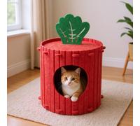 Living And Home Wine Red Carrot-Shaped Felt Cat House For Cats And Small Pets, 37Cm(W) X 60Cm(H)