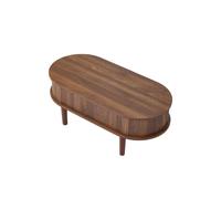 Living And Home Wooden Oval Lift-Top Coffee Table With Hidden Compartment In Walnut Walnut One Size