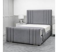 Living Comfort Bedz Canberra Upholstered Gas Lift Storage Bed with 48 Inch Headboard in Grey | Size: Double Living Comfort Bedz Grey Double