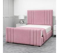 Living Comfort Bedz Canberra Upholstered Gas Lift Storage Bed with 48 Inch Headboard in Pink | Size: Single Living Comfort Bedz Pink Single